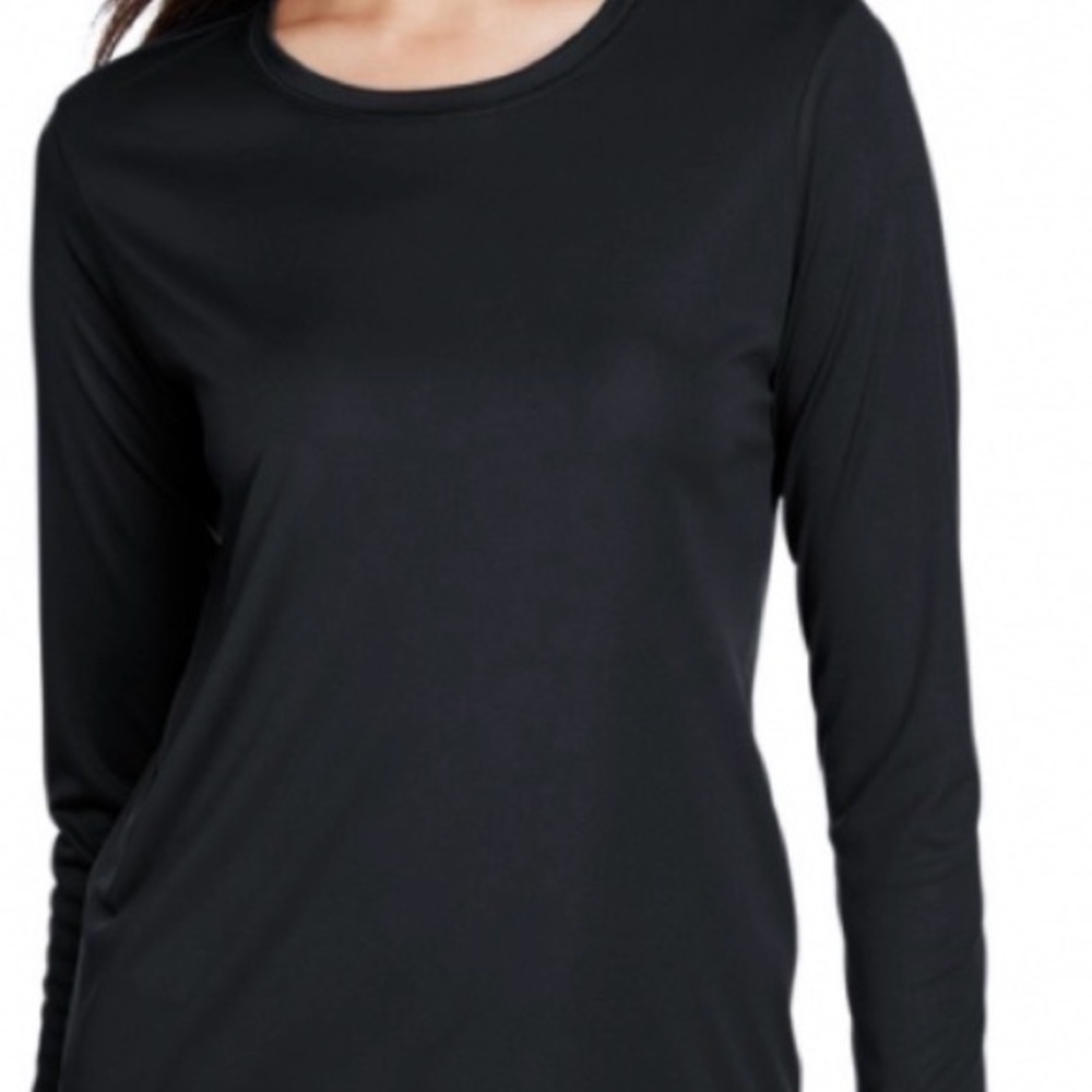 Classic Petite Black Long Sleeve Women's Top